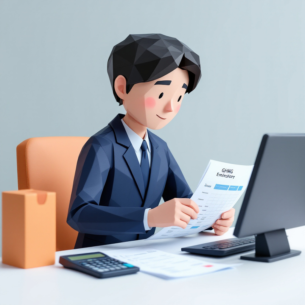 GHG算定・排出量管理担当のキャラクターイラスト