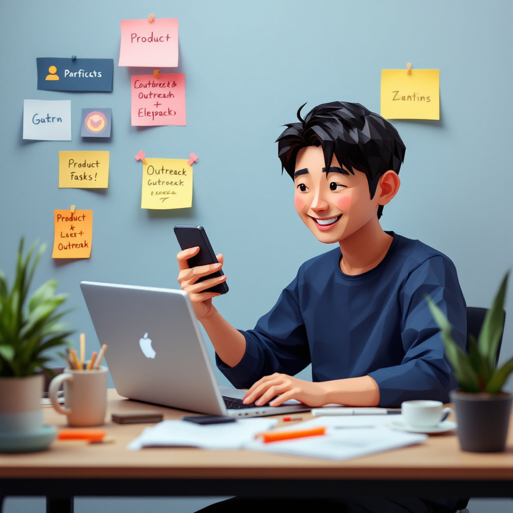 サステナビリティベンチャー事業開発のキャラクターイラスト